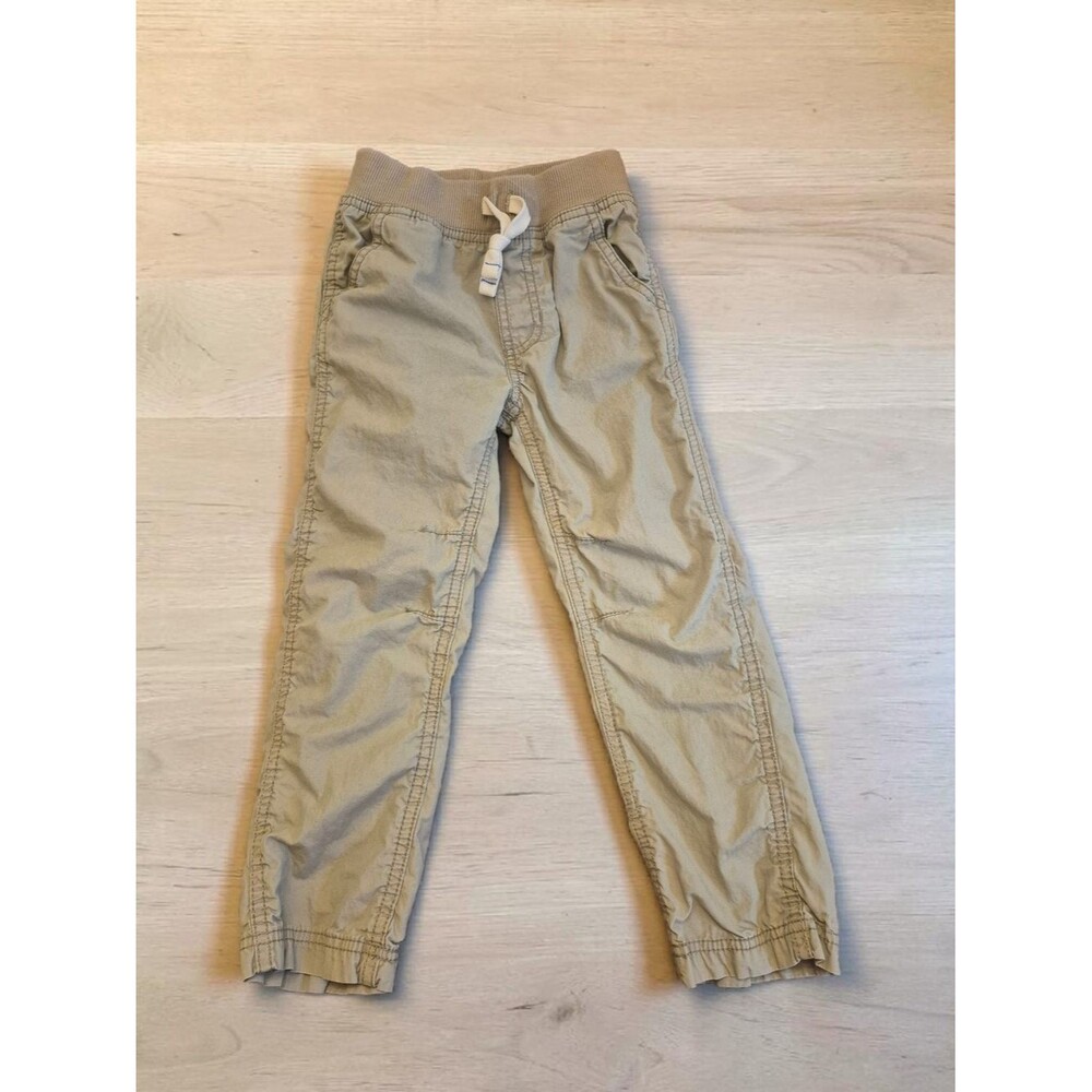 Carter's Boys Tan Elastic Waist Khaki Drawstring Cotton Pants Size 5